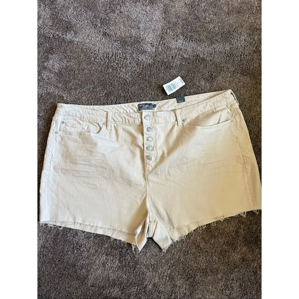 Torrid Women’s Shorts Size 26 New With Tags Button Fly Neutral Denim Plus Size